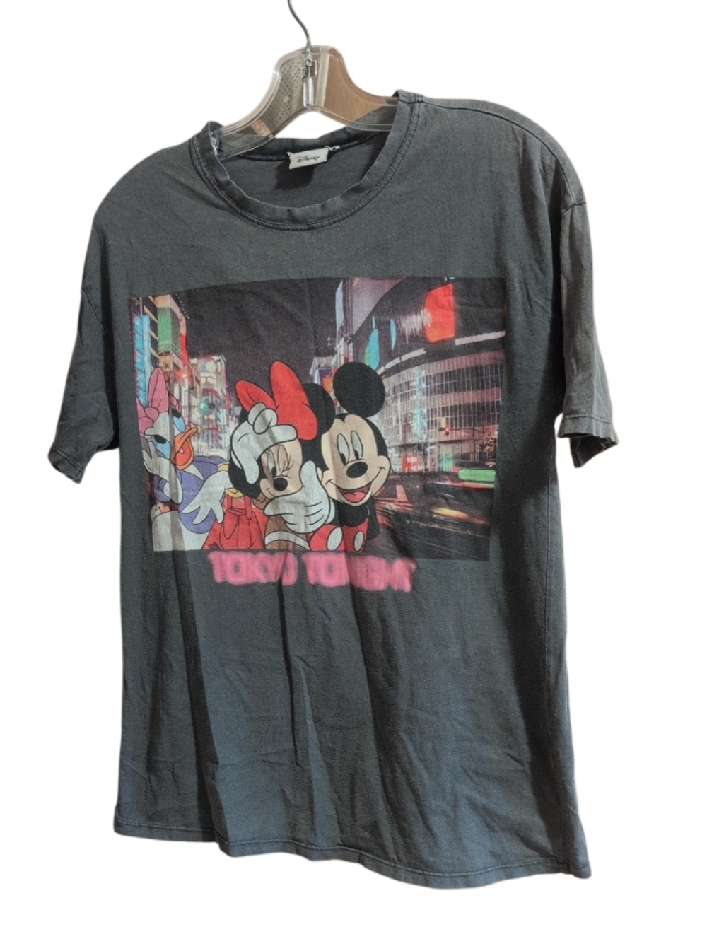Zara Disney Mickey Minnie Graphic T-Shirt Men’s Small Black City Print Casual